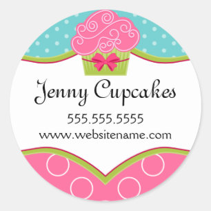 Whimsical Cupcake Bakery Box Seals