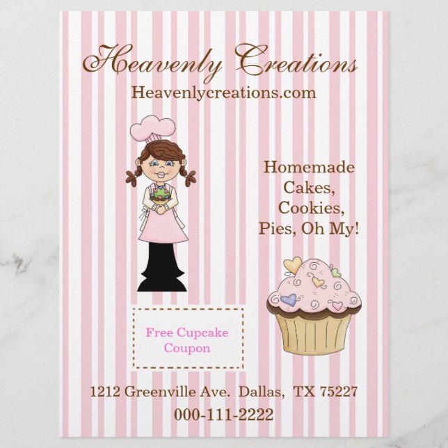 Whimsical Cupcake Bakery Flyer (Front)