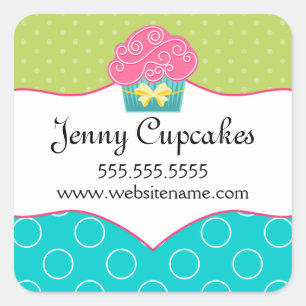 Whimsical Cupcake Bakery Stickers