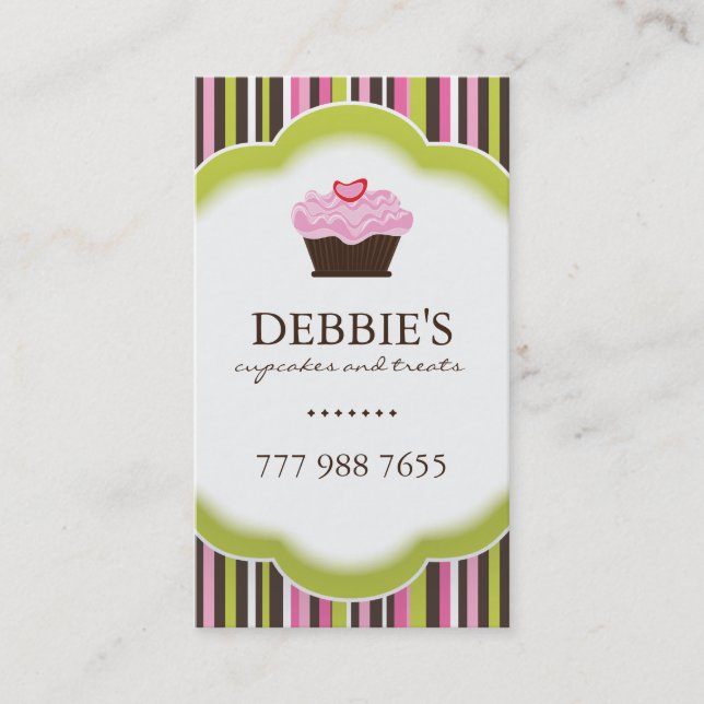 Whimsical Cupcake Business Cards (Front)