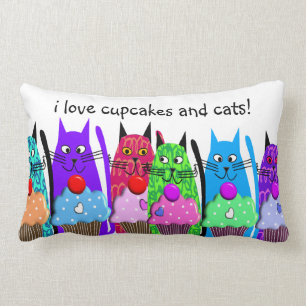 Whimsical Cupcakes and Cats Pillow #2