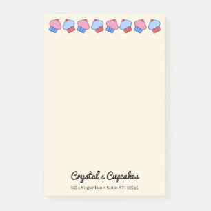 Whimsical Cupcakes Personalised Post-it Notes