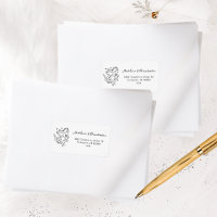 Whimsical Cupid Ski Winter Wedding Return Address
