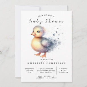 Whimsical Custom Duck Baby Shower Invitation