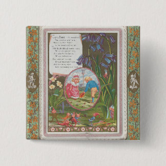 Whimsical Cute Antique Valentine, Kate Greenway 15 Cm Square Badge