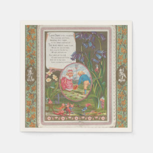 Whimsical Cute Antique Valentine, Kate Greenway Napkin
