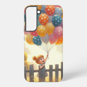 Whimsical/cute balloon girl art samsung galaxy case