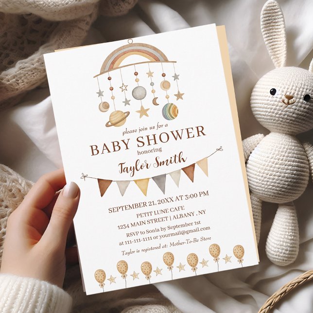 Whimsical Cute Boho Gender Neutral Baby Shower Invitation (Creator Uploaded)
