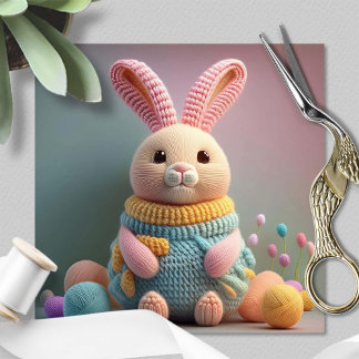 Whimsical Cute Bunny Easter Holiday Card