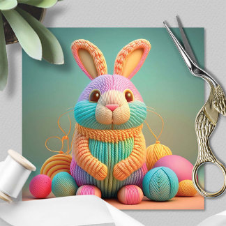 Whimsical Cute Bunny Easter Holiday Card