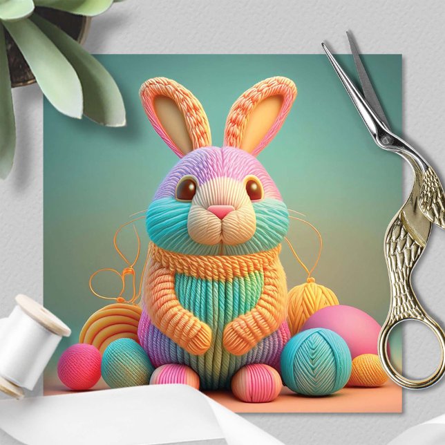 Whimsical Cute Bunny Easter Holiday Card (Creator Uploaded)
