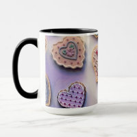Whimsical cute colourful cookies hearts watercolor