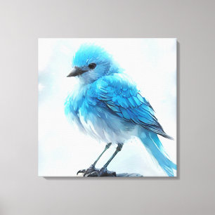 *~* Whimsical Cute Detailed Blue Bird AP54  Art Canvas Print