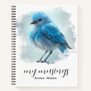 *~* Whimsical Cute Detailed Blue Bird AP54  Art Notebook