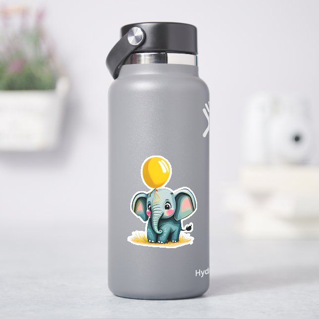 Whimsical cute elephant sticker for kids (HydroFlask)