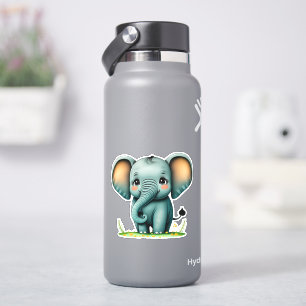 Whimsical cute elephant sticker for kids