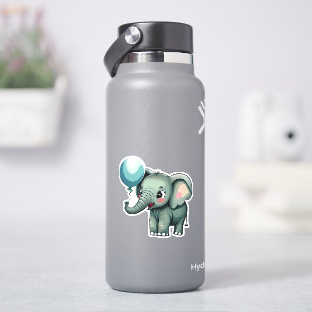 Whimsical cute elephant sticker for kids (HydroFlask)