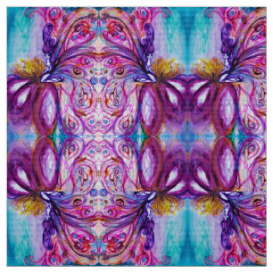 WHIMSICAL CUTE FLOWER FAIRY,BLUE PINK PURPLE WINGS FABRIC