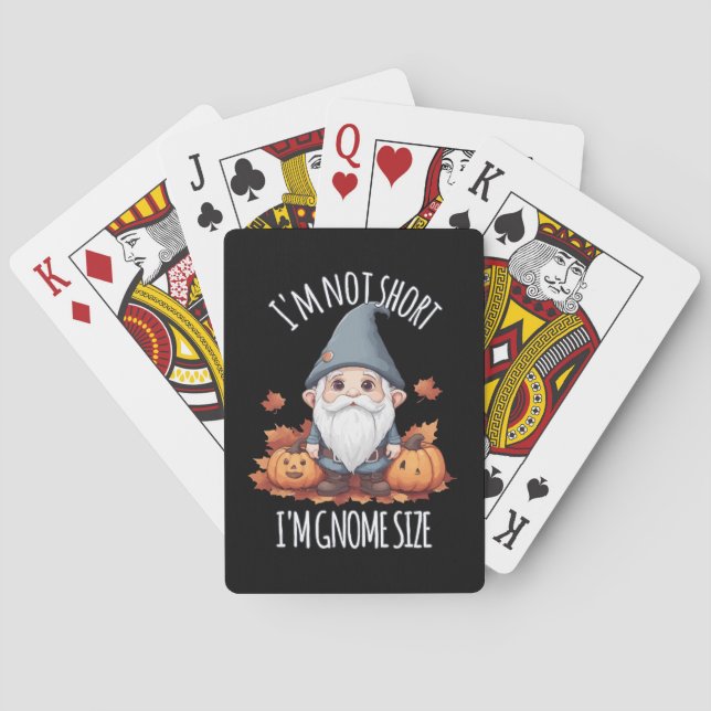 Whimsical Cute Gnome in Autumn Playing Cards (Back)