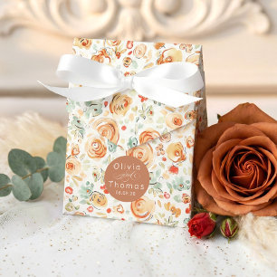 Whimsical Cute Hand Drawn Earthy Flowers Wedding Favour Box