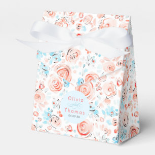 Whimsical Cute Hand Drawn Pastel Flowers Wedding Favour Box