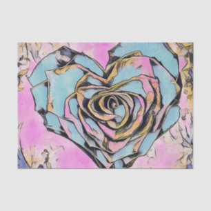Whimsical cute heart colourful drawing   tissue paper