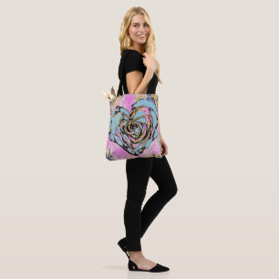 Whimsical cute heart colourful drawing    tote bag