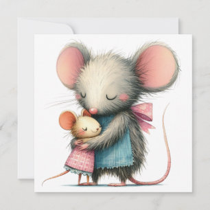 Whimsical Cute Mice Mother’s Day Mum and Child Card