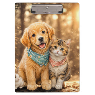 Whimsical Cute Pet Nature illustration Clipboard