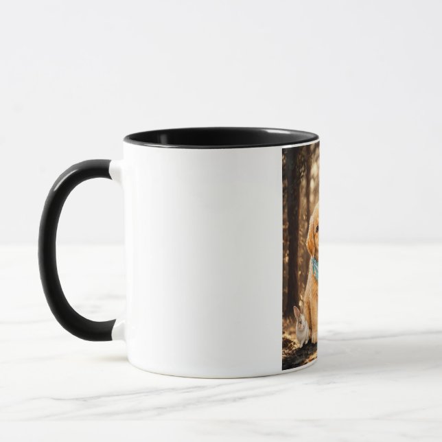 Whimsical Cute Pet Nature illustration Mug (Left)