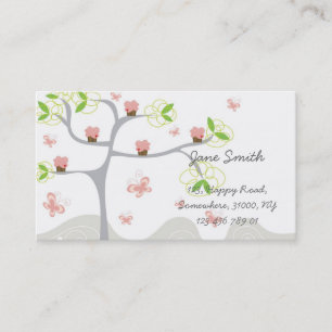 Whimsical Cute Pink Cupcakes Tree Profile Card