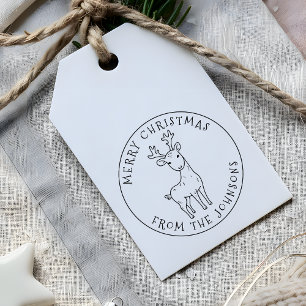 Whimsical Cute Reindeer Merry Christmas Family Self-inking Stamp