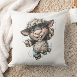 Whimsical Cute Sheep Cushion