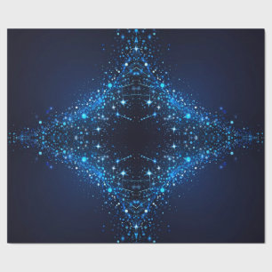 Whimsical Cute Sparkles on Deep Blue  Wrapping Paper