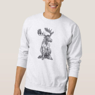 Whimsical Cute Summer Moose Siesta Sweatshirt
