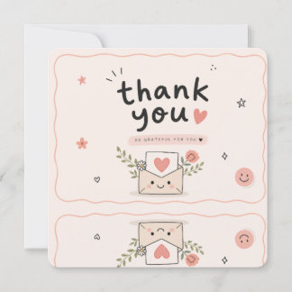 Whimsical, Cute Thank You Card