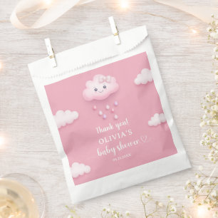 Whimsical cute white fluffy cloud nine theme pink favour bags