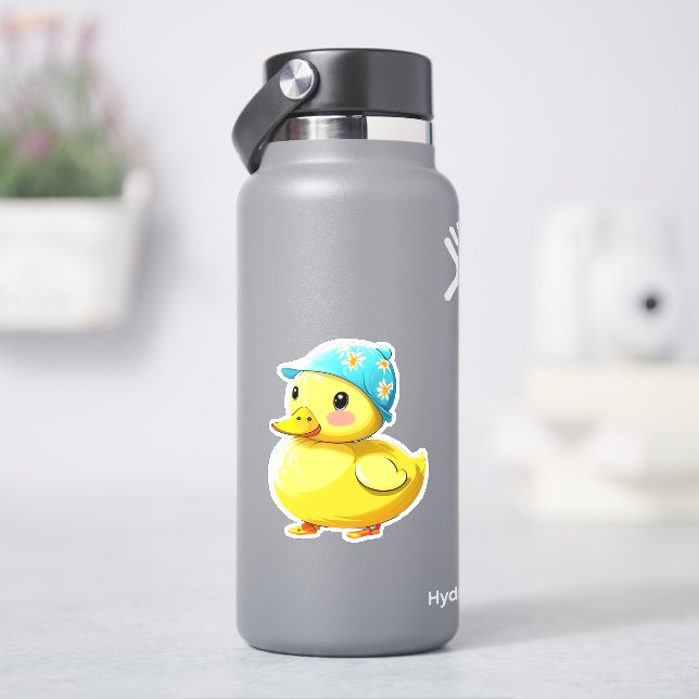 Whimsical cute yellow rubber duck decal (HydroFlask)