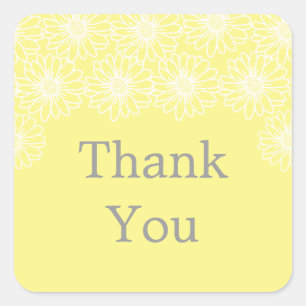 Whimsical Daisies Thank You Stickers