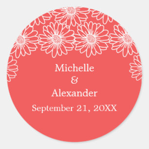 Whimsical Daisies Wedding Stickers