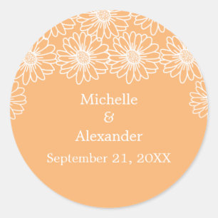 Whimsical Daisies Wedding Stickers