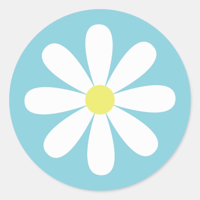 Whimsical Daisy Classic Round Sticker (Front)