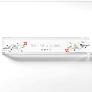Whimsical Daisy Custom Text Desk Name Plate