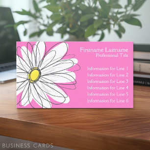 Whimsical Daisy - pink Business Card
