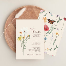Whimsical Daisy Yellow Wildflowers Details Enclosure Card