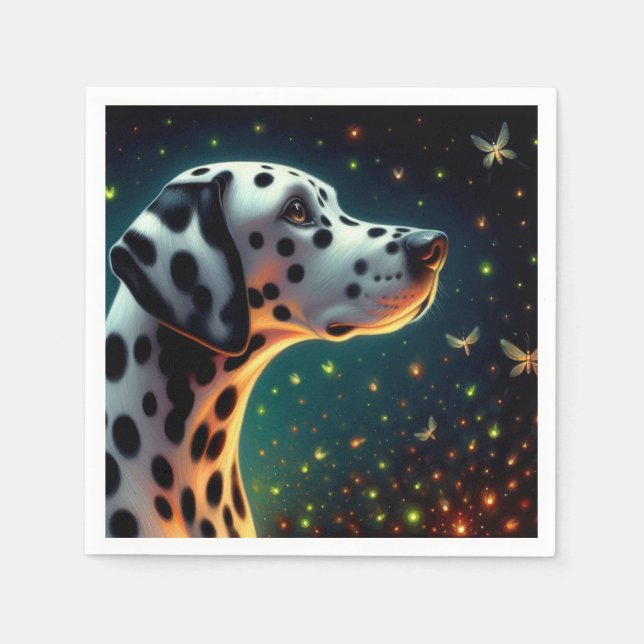 Whimsical Dalmation Dog Napkin (Front)