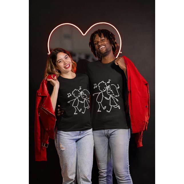 Whimsical Dancing Couple Minimalistic Romantic  T-Shirt (Creator Uploaded)