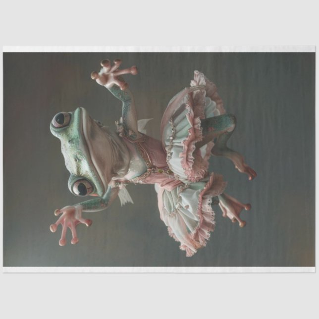 Whimsical Dancing Frog Decoupage Tissue Paper (Front)
