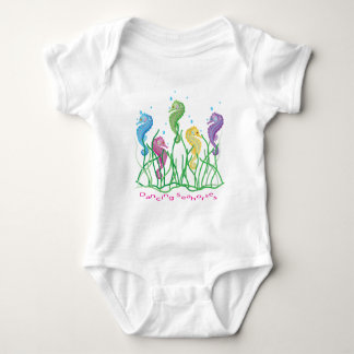 Whimsical Dancing Seahorses Design Baby Bodysuit