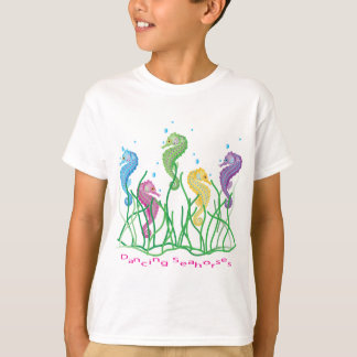Whimsical Dancing Seahorses Design T-Shirt